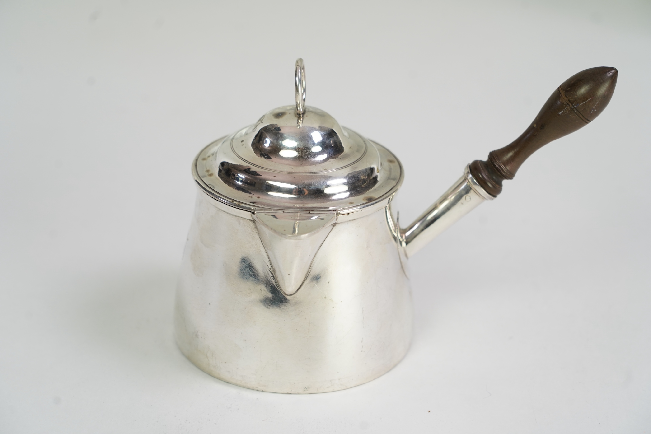 A George III silver brandy pan and cover, by James Darquits
